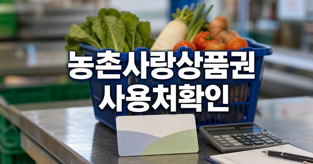 농촌사랑상품권 사용처 ｜지역화폐처럼 장보기 2026 조건과 비용 계산 방법 총정리 대표 썸네일
