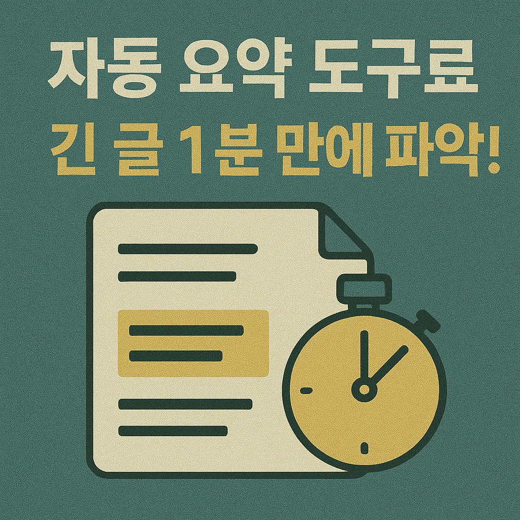 자동 요약 도구로 긴 글 1분 만에 파악하는 법, 최신 AI 활용 팁