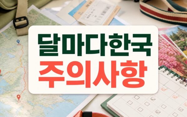 달마다 한국 일정과 방문 팁 일정과 비용, 방문 전 체크리스트