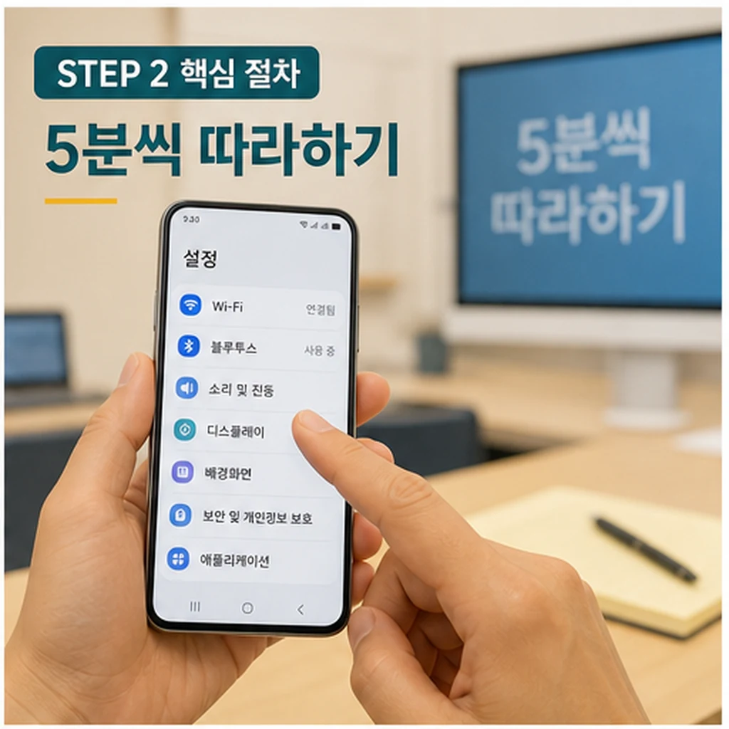 스마트폰 활용 꿀팁! '어디나 5분 클래스'에서 알려드려요 사용법과 활용 팁 본문 이미지 2: STEP 2 핵심 절차