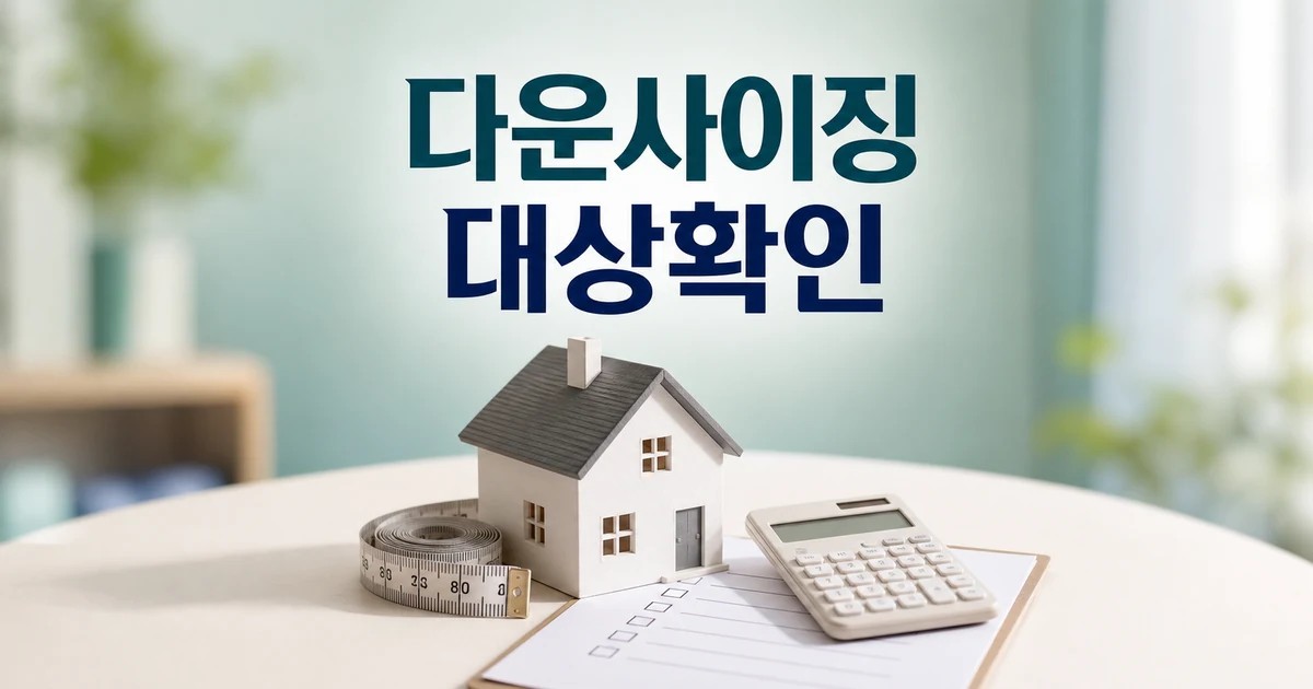 집 줄이는 다운사이징 2026 조건과 비용 계산 방법 총정리 대표 썸네일