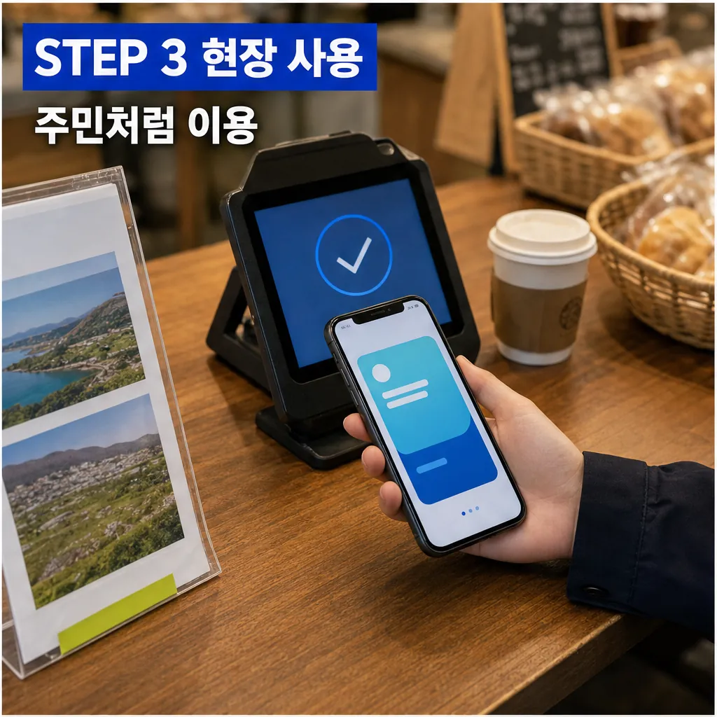 디지털관광주민증, 이제 여행도 ‘지역 주민’처럼 누린다 실무 활용 체크리스트 본문 이미지 3 - 현장에서 디지털관광주민증을 사용하는 장면