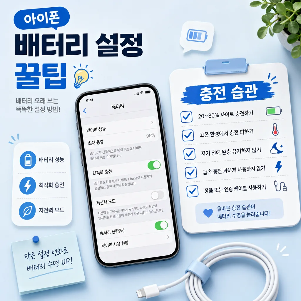 아이폰 배터리 부족하다면? 배터리 설정 꿀팁 5가지 실무 활용 체크리스트 본문 이미지 4