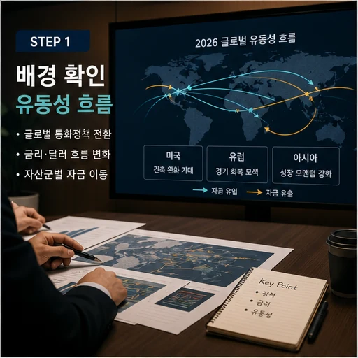 2026 글로벌 유동성 흐름 배경을 확인하는 재테크 포럼 자료 이미지