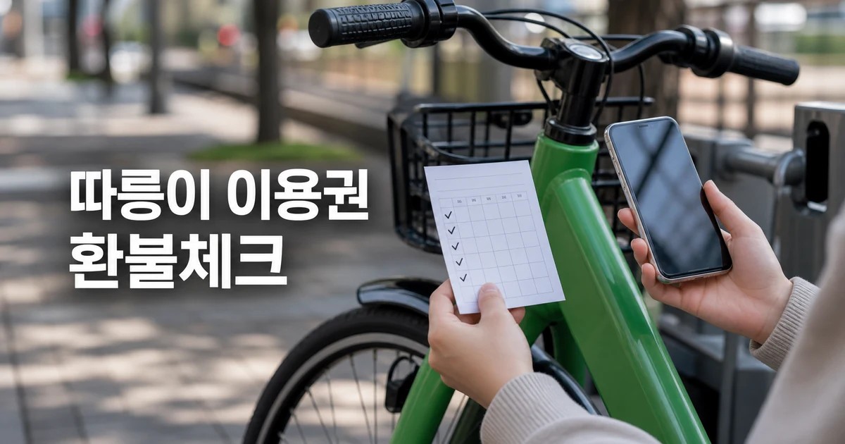 서울 공공자전거 따릉이 2026 이용권 환불 체크 대표 이미지