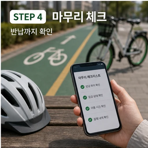 따릉이 반납 완료 확인 마무리 체크 본문 이미지