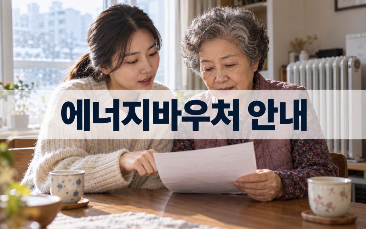 겨울철 난방비 고지서를 함께 확인하는 한국인 모녀