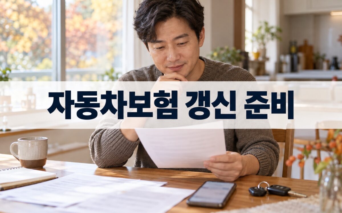 만기일을 확인하며 자동차보험 갱신을 준비하는 운전자