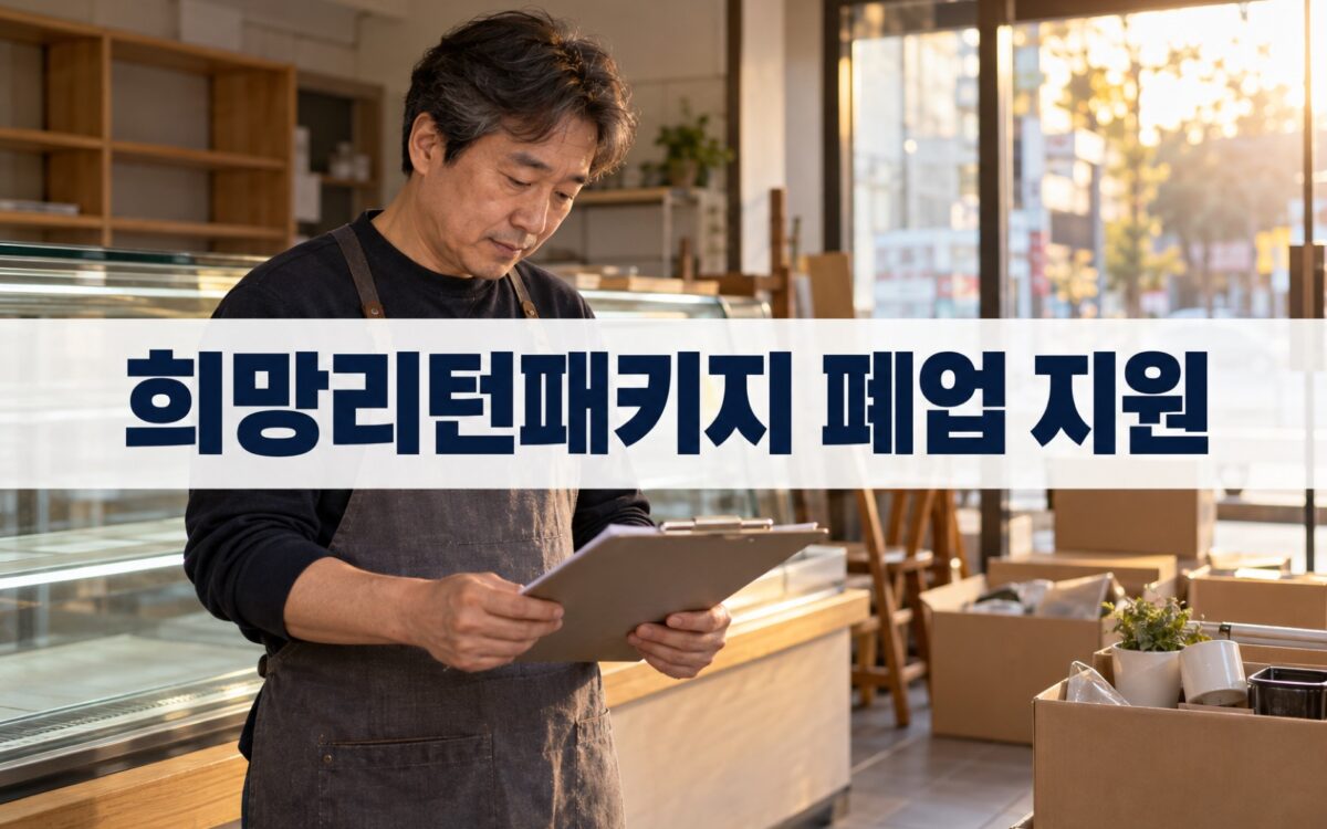 폐업 정리를 앞둔 가게에서 서류를 확인하는 소상공인