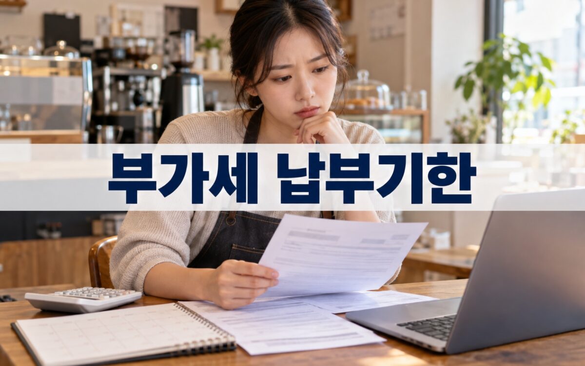 부가세 예정고지 납부기한을 확인하는 개인사업자 대표 이미지