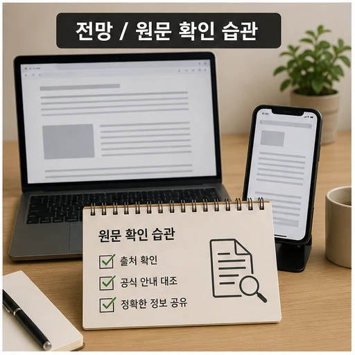 분리배출 정보 원문 확인 습관과 출처 대조 이미지